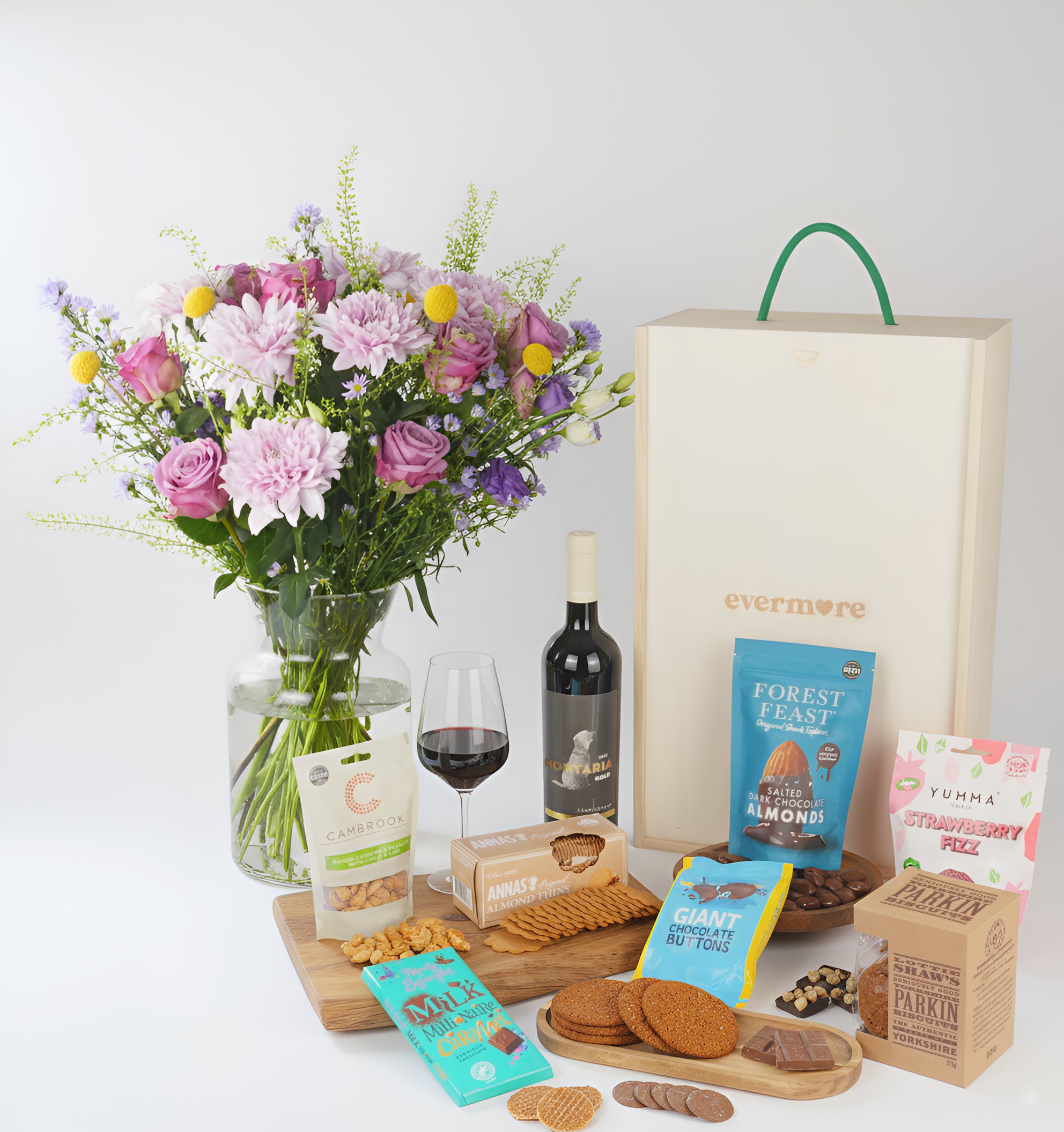Evermore gift hamper and flowers